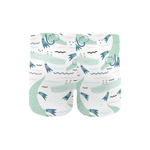 Crocodile diver pattern Men's Swimming Trunks
