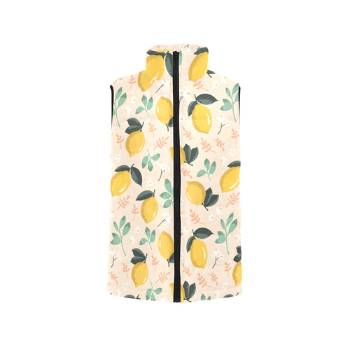 lemon flower leave pattern Men's Padded Vest