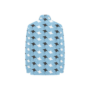 Stingray Pattern Print Design 03 Women's Long Sleeve Polo Shirt
