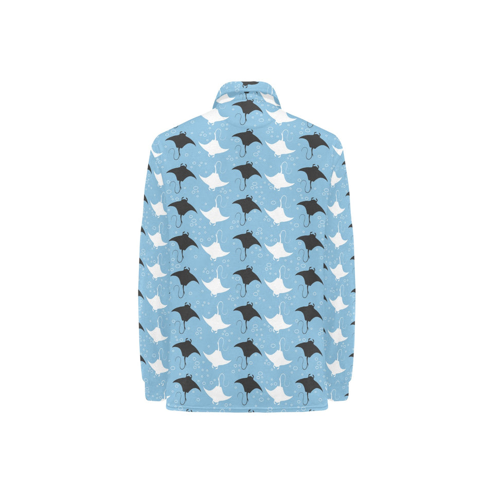 Stingray Pattern Print Design 03 Women's Long Sleeve Polo Shirt