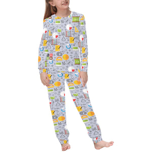Math Pattern Print Design 04 Kids' Boys' Girls' All Over Print Pajama Set