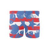 American football ball star stripes pattern Men's Swimming Trunks