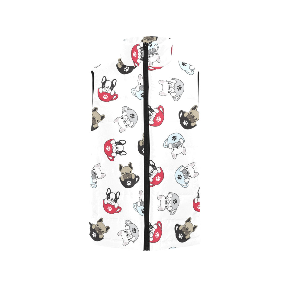 French bulldog cup paw pattern Women's Padded Vest