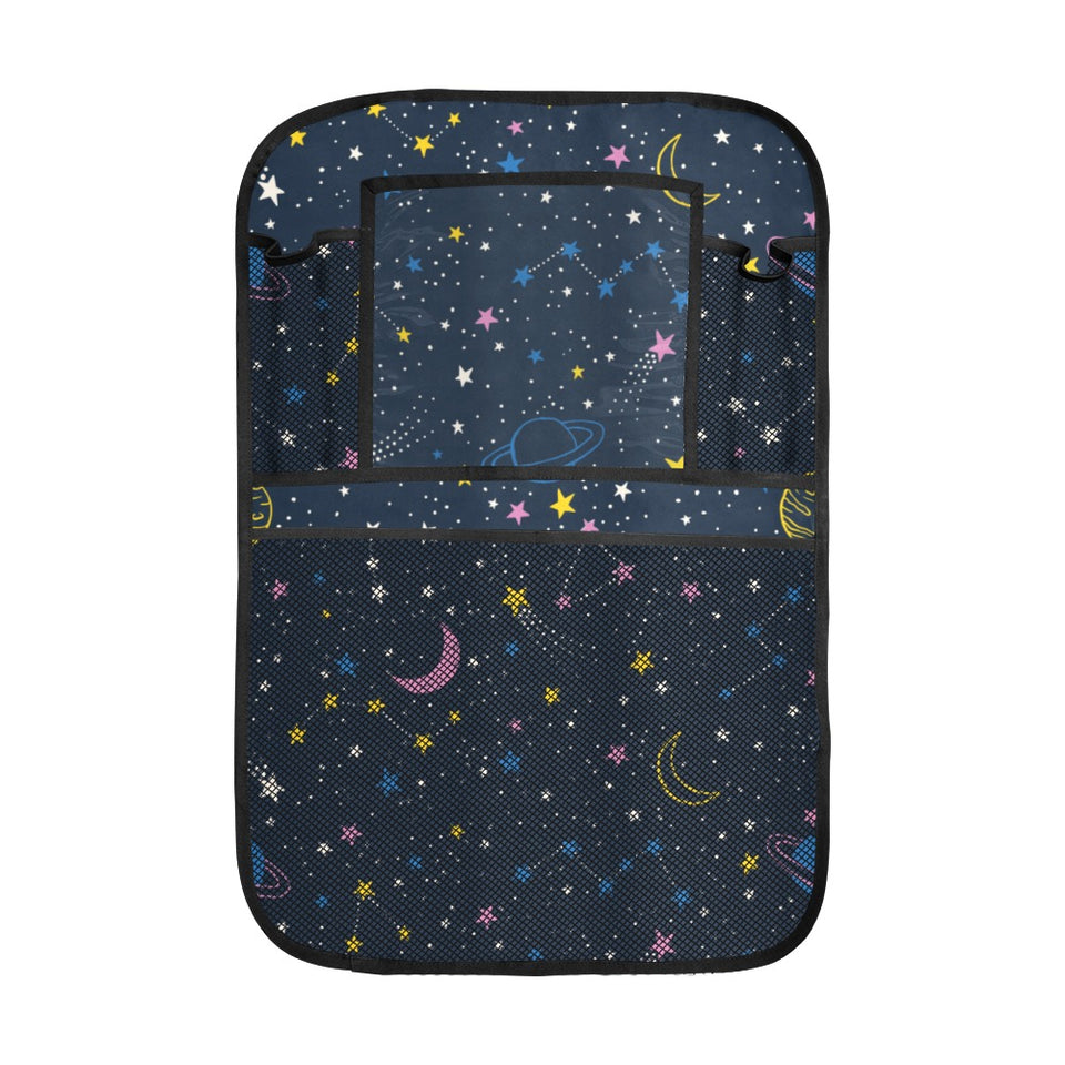 space pattern with planets, comets, constellations Car Seat Back Organizer
