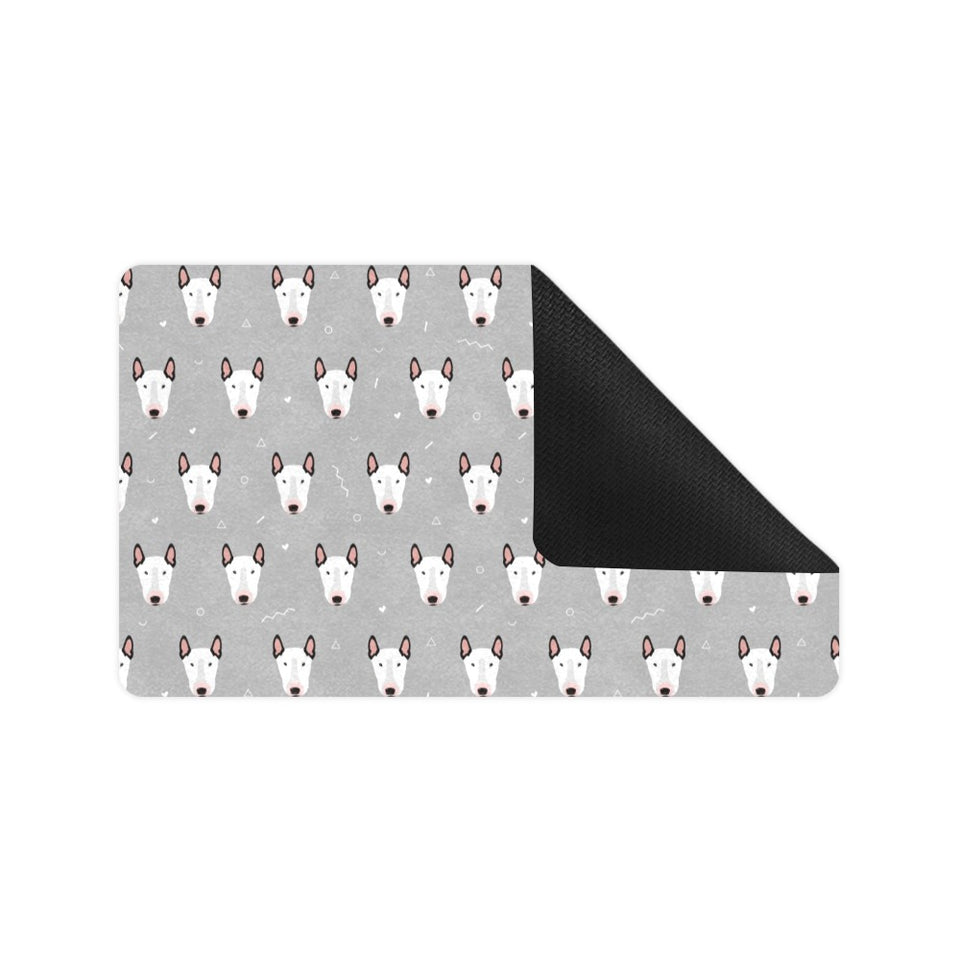 Bull Terrier Pattern Print Design 05 Doormat