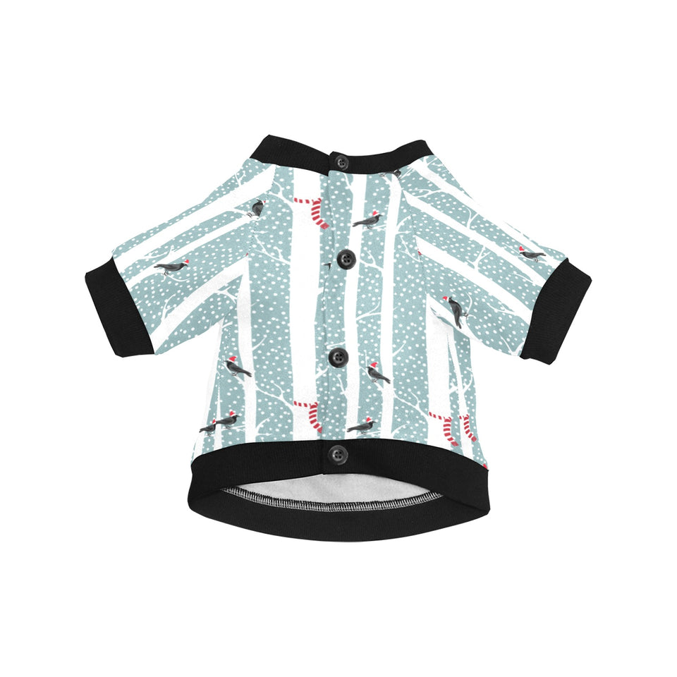 Crows christmas hat scarf All Over Print Pet Dog Round Neck Fuzzy Shirt