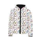 Skate Board Pattern Print Design 05 Kids' Boys' Girls' Padded Hooded Jacket