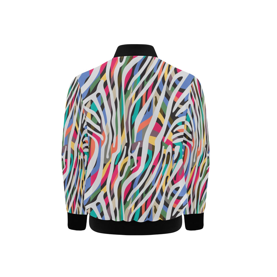 Colorful zebra skin pattern Kids' Boys' Girls' Bomber Jacket