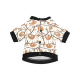 Sloths hanging on the tree pattern All Over Print Pet Dog Round Neck Fuzzy Shirt