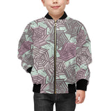 Spider web cobweb design color pattern Kids' Boys' Girls' Bomber Jacket