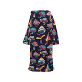 Colorful mushroom pattern Blanket Robe with Sleeves