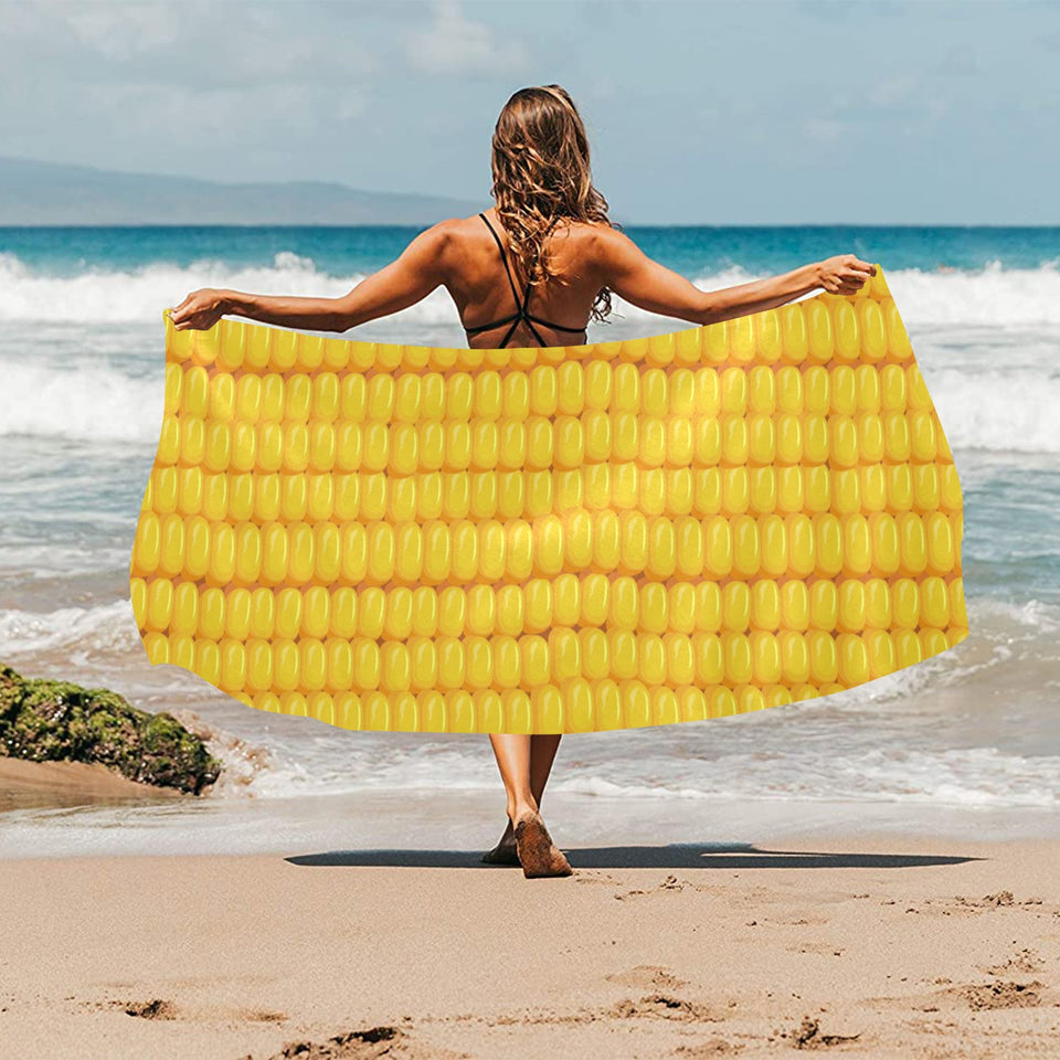 Corn Pattern Print Design 04 Beach Towel