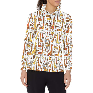 Giraffe Pattern Print Design 04 Women's Long Sleeve Polo Shirt