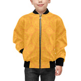 Orange traditional indian element pattern Kids' Boys' Girls' Bomber Jacket