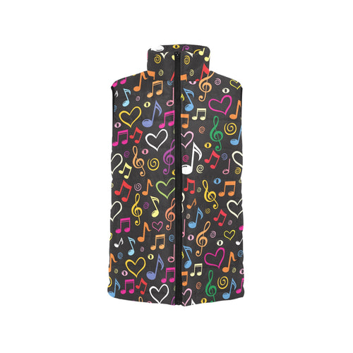 Music Notes Pattern Print Design 02 Men's Padded Vest