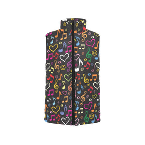 Music Notes Pattern Print Design 02 Men's Padded Vest