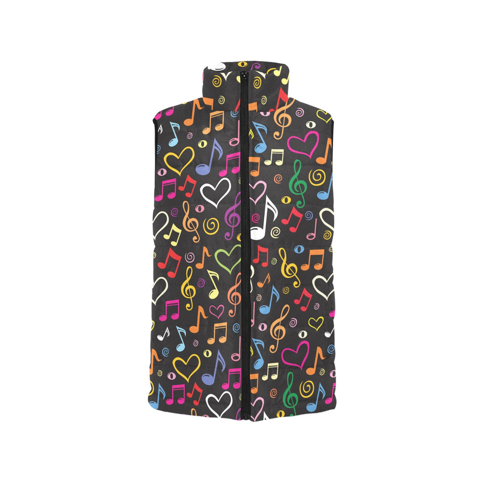 Music Notes Pattern Print Design 02 Men's Padded Vest