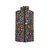 Music Notes Pattern Print Design 02 Men's Padded Vest