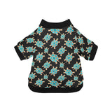 Sea turtle blue stone pattern All Over Print Pet Dog Round Neck Fuzzy Shirt