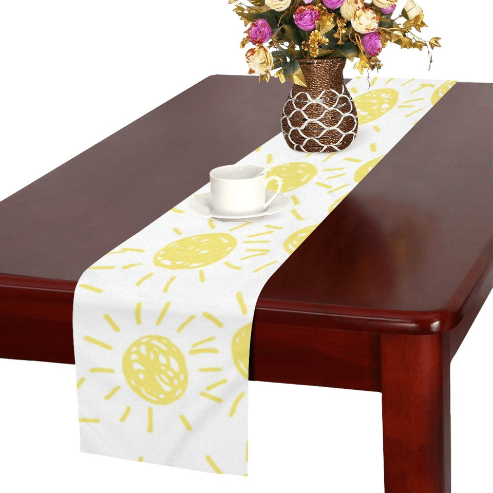 hand drawn sun pattern Table Runner