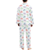 Hippopotamus Pattern Print Design 03 Men's Long Pajama Set