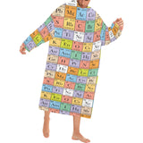 Chemistry Periodic Table Pattern Print Design 01 Blanket Robe with Sleeves