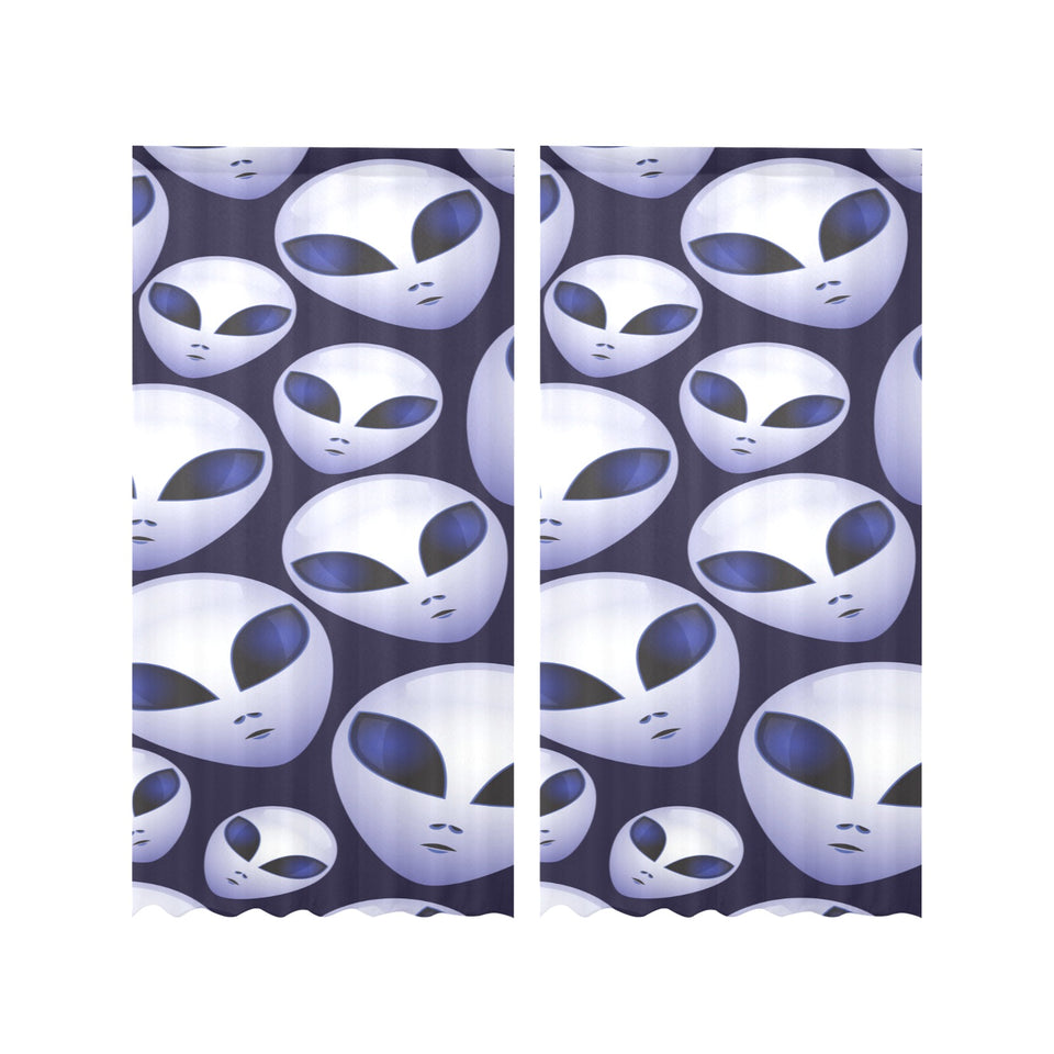 Alien Pattern Print Design 01 Gauze Curtain