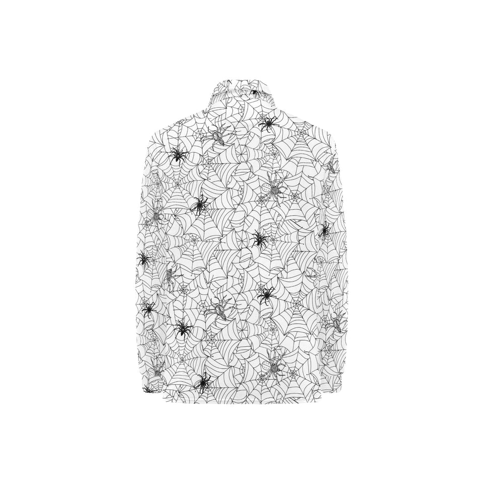 Spider web cobweb pattern Women's Long Sleeve Polo Shirt