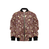Coffee bean flower pattern Kids' Boys' Girls' Bomber Jacket