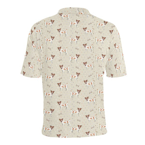 Jack Russel Pattern Print Design 02 Men's All Over Print Polo Shirt