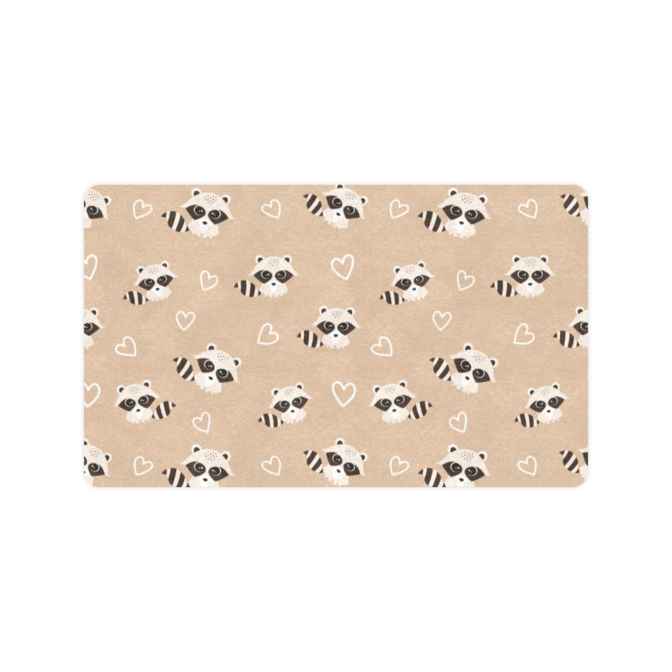 Cute raccoon heart pattern Doormat