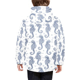 Seahorse pattern background Kids' Boys' Girls' Padded Hooded Jacket