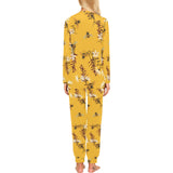 Bee flower pattern Women's All Over Print Pajama Set