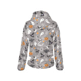 Halloween design pattern Women's Padded Hooded Jacket