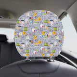 Math Pattern Print Design 04 Car Headrest Cover