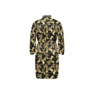 Goldfish Pattern Print Design 01 Men's Long Sleeve Belted Night Robe