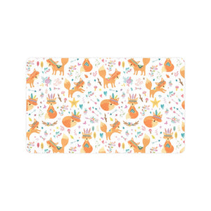 cute tribal fox pattern Doormat