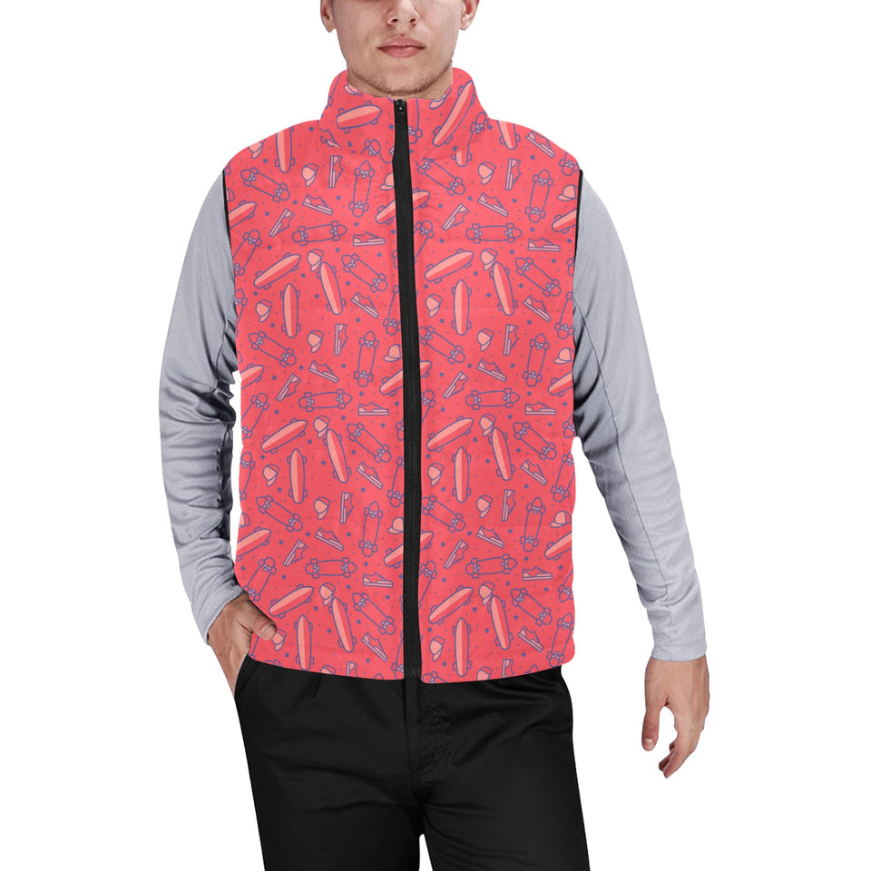Skate Board Pattern Print Design 01 Men's Padded Vest