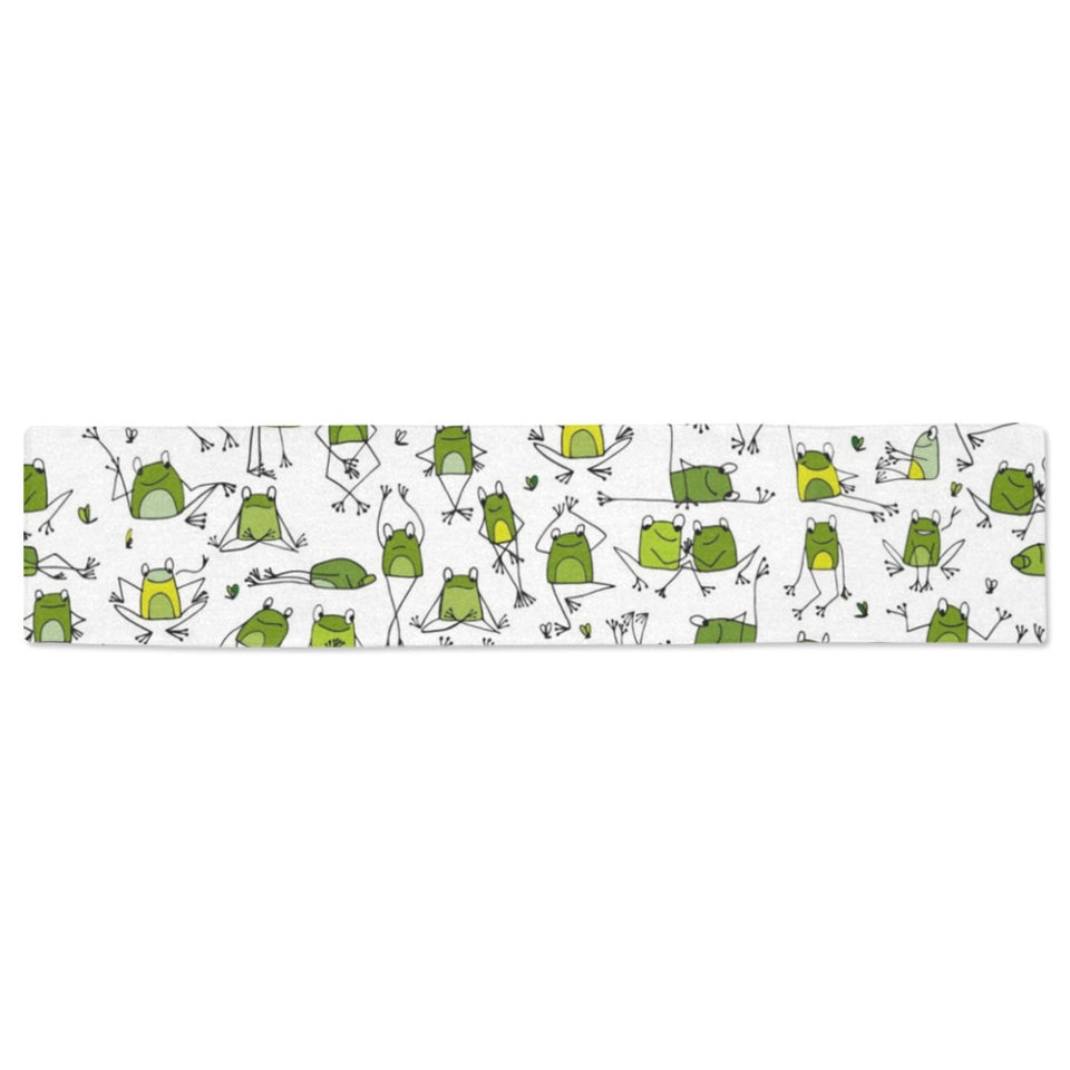 Sketch funny frog pattern Table Runner