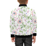 Beautiful pink lotus waterlily leaves pattern Kids' Boys' Girls' Bomber Jacket