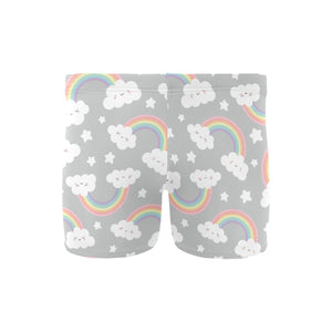 Cute rainbow clound star pattern Men's Swimming Trunks
