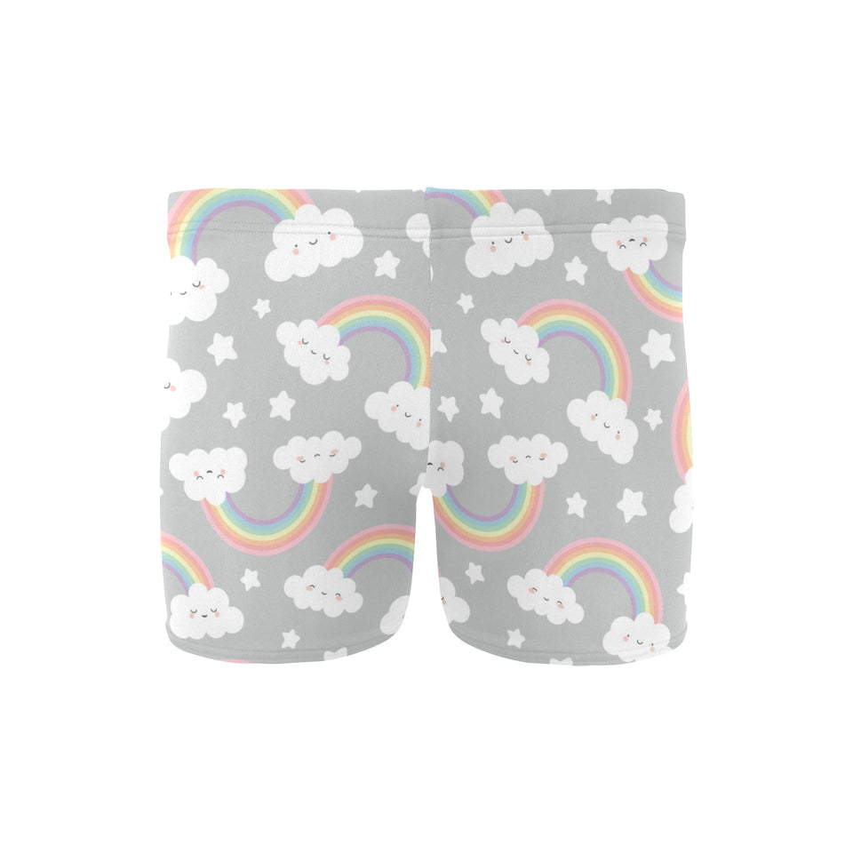 Cute rainbow clound star pattern Men's Swimming Trunks