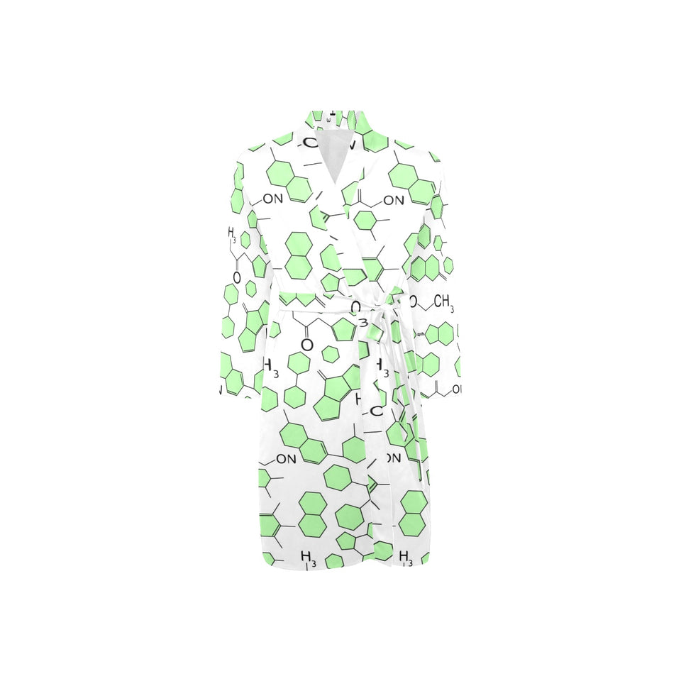 Chemistry Periodic Table Pattern Print Design 03 Men's Long Sleeve Belted Night Robe