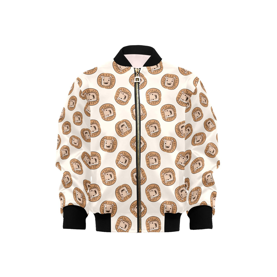 Lion Pattern Print Design 01 Kids' Boys' Girls' Bomber Jacket