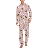 Cute unicorn pug pattern Men's Long Pajama Set