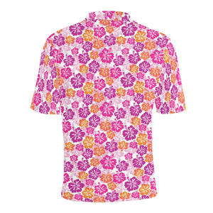 Hibiscus Pattern Print Design 01 Men's All Over Print Polo Shirt