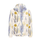 Lavender modern pattern blackground Men's Padded Hooded Jacket