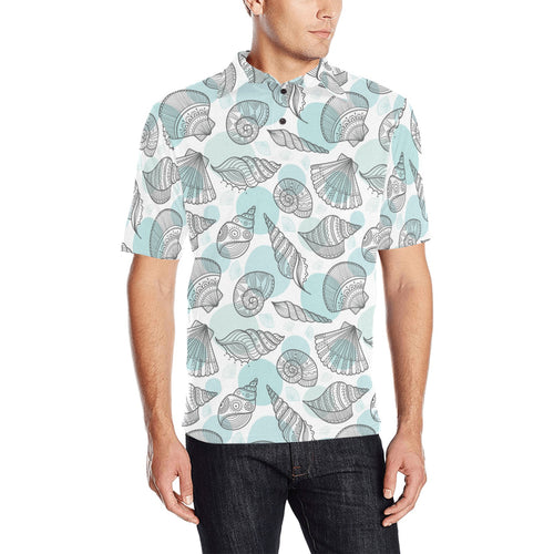 Shell polynesian tribal Men's All Over Print Polo Shirt