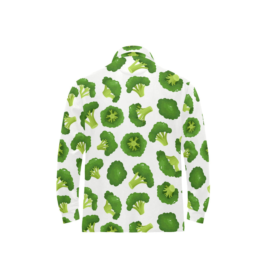 Cute broccoli pattern Men's Long Sleeve Polo Shirt