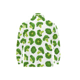 Cute broccoli pattern Men's Long Sleeve Polo Shirt